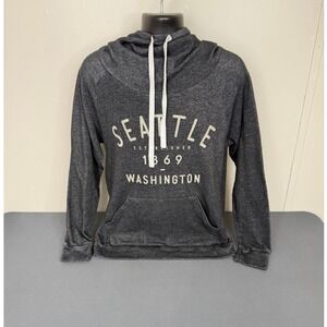 Seattle Washington Hoodie Mens Small Gray Pullover Sweatshirt Hooded